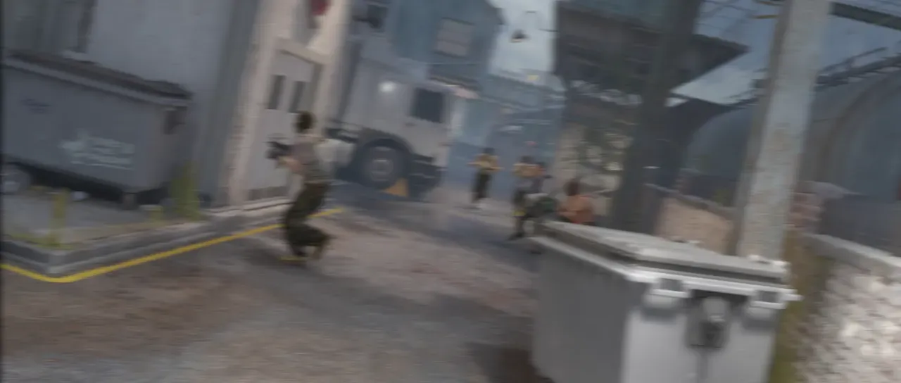 The same frame with Accumulation motion blur applied