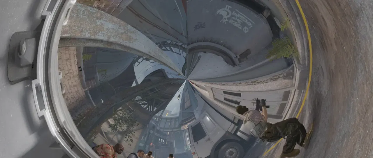 The same frame with Polar coordinates applied
