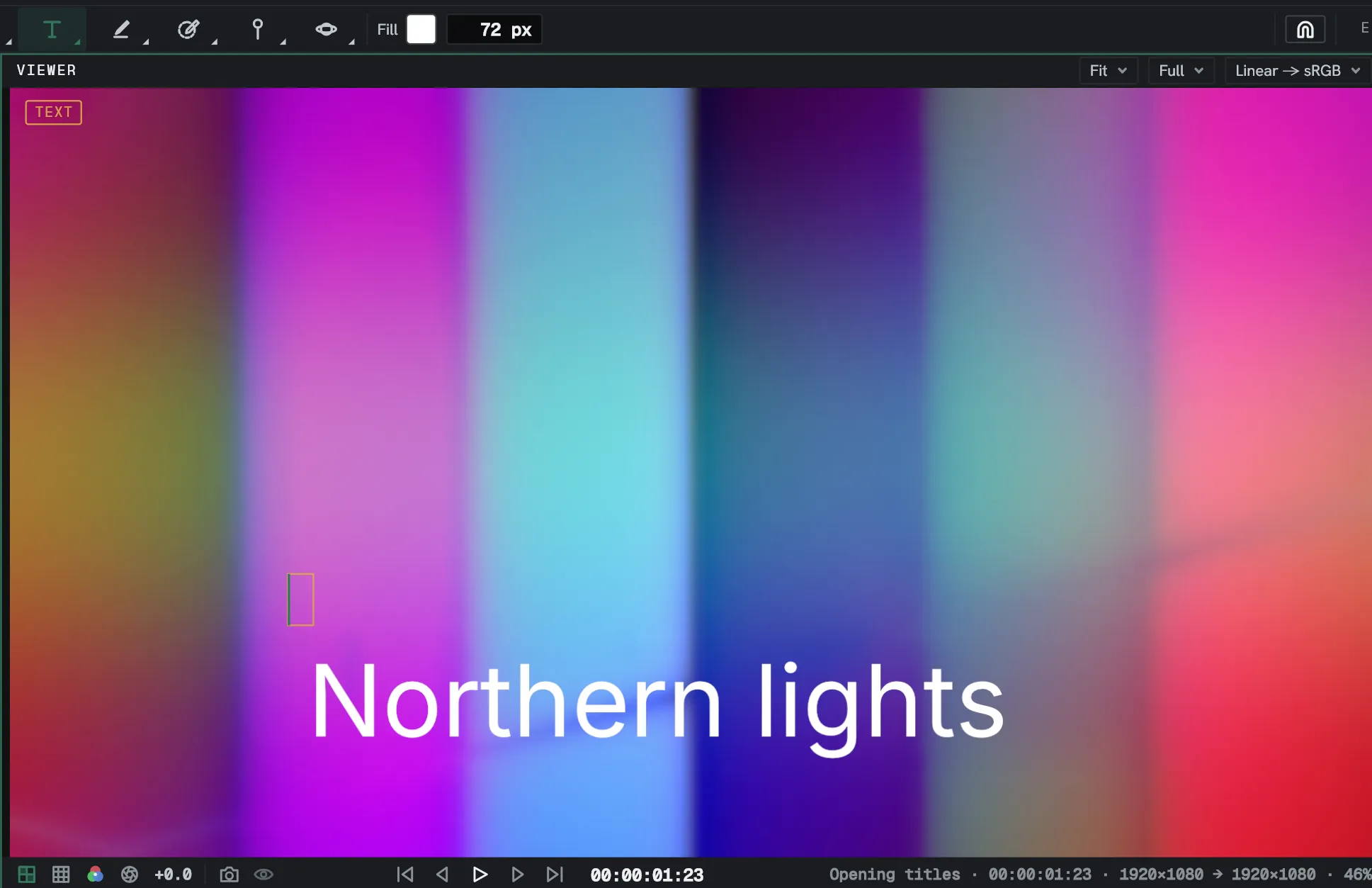 A text layer being edited in the Viewer.