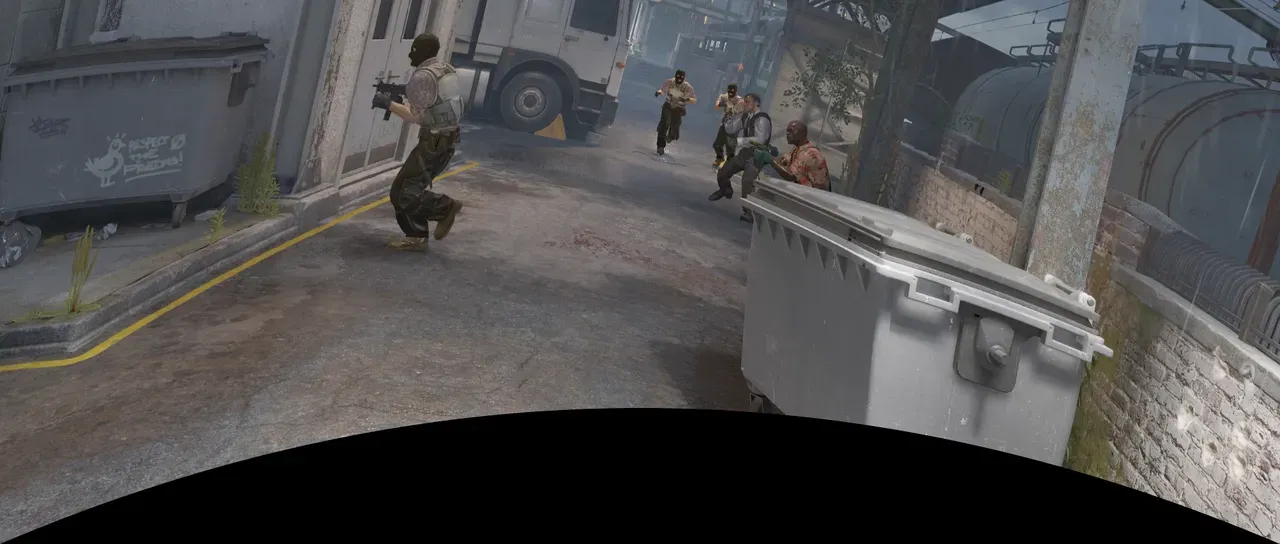 The same frame with Warp applied