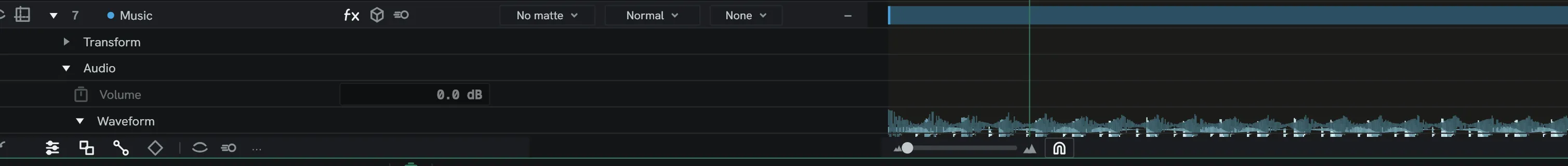 A footage layer's waveform in its lane.